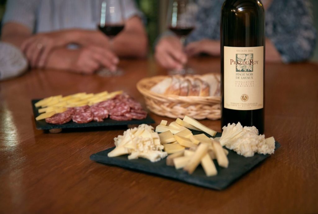 Vigneronne-Brett (Trockenwurst, Gruyère, Brot) für 3 Personen