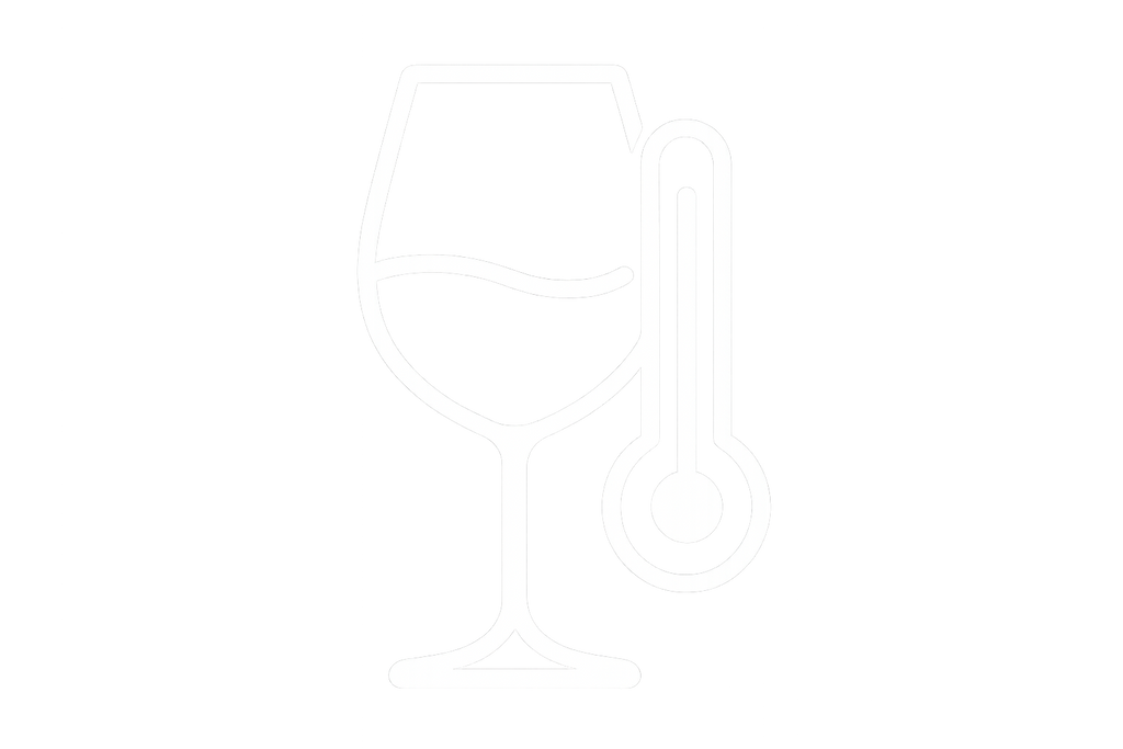icon pour température de service du vin, fond transparent, stroke blanc et sans lettre.